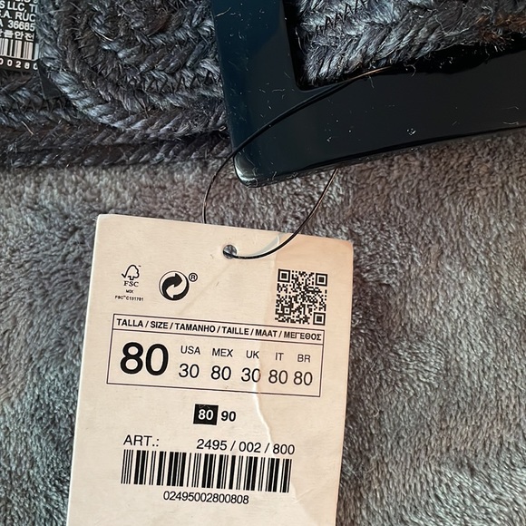 Zara square buckle raffia belt - Picture 6 of 8